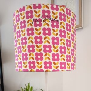 abat-jour cylindre fleurs pop Pluie et Toiles Saint Brieuc