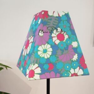 abat-jour pyramide fleurs vintage Pluie et Toiles Saint Brieuc